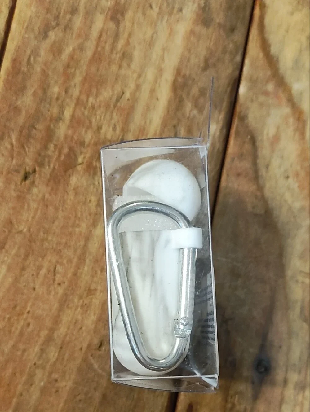Claire's Marble-Print White AirPods Case with Carabiner